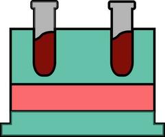 Flat illustration of colorful test tubes. vector