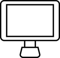 plano estilo computadora pantalla icono. vector