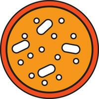 Orange and yellow bacteria in flat style. vector