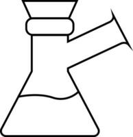 Black and white beaker in flat style. vector