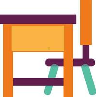 Side view of table and chair icon. vector