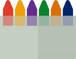 Illustration of colorful crayons in flat style. vector