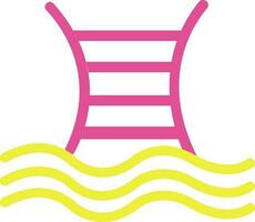 rosado y amarillo piscina escalera. vector