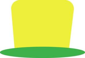 Beach hat in yellow and green color. vector