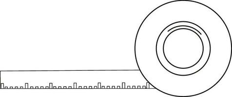 Isolated line art measruring tape. vector