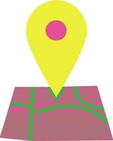 Map pointer in pink and yellow color. vector