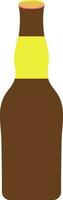 Brown and yellow bottle. vector