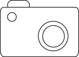 Illustration of a camera in black line art. vector