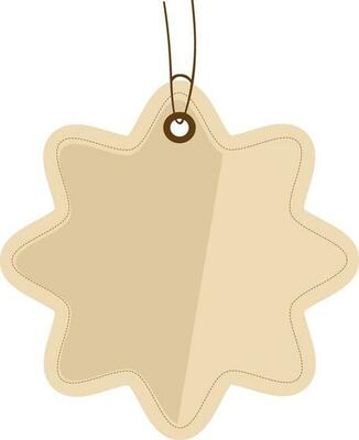 Octagon shape price tag isolated on background.