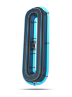 3d nombre avec bleu néon lumière effet, 3d le rendu png