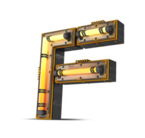 3d trä- alfabet med neon ljus effekt, 3d tolkning png