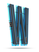 3d alfabeto con blu neon leggero effetto, 3d interpretazione png