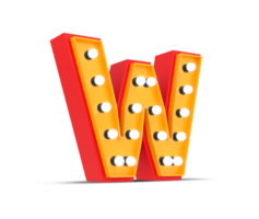3d alfabet broadway stil med ljus Glödlampa, 3d tolkning png