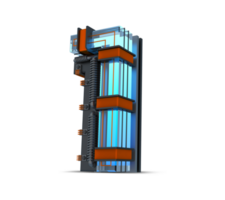 3d aantal blauw neon licht met koper draad, 3d renderen png