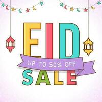 Discount offer for Eid Sale banner or poster design. vector