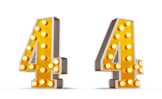 broadway stile leggero lampadina numero, 3d interpretazione png