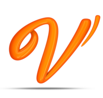 3d alphabet calligraphy style, 3d rendering png