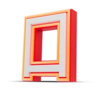 rot 3d Nummer Japan Stil mit Orange Neon- Licht, 3d Wiedergabe. png