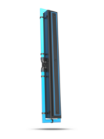 3D Alphabet with blue neon light effect, 3d rendering png
