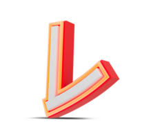 rouge 3d alphabet Japon style avec Orange néon lumière, 3d le rendu. png