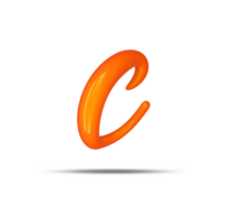 3d alphabet calligraphy style, 3d rendering png