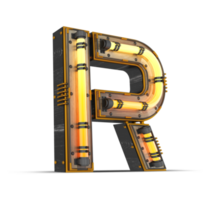 3d houten alfabet met neon licht effect, 3d renderen png