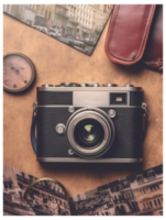 world photography day concept camera template poster, generative ai png