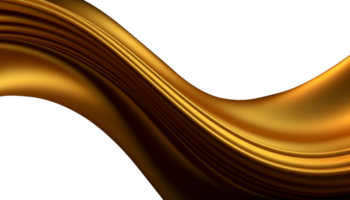 d'oro ondulato astratto decorazione isolato su trasparente sfondo, generativo ai png