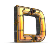 3d de madera alfabeto con neón ligero efecto, 3d representación png