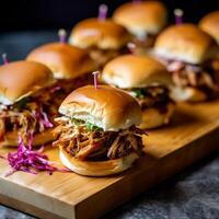 Pork Sliders with Pulled Meat. photo