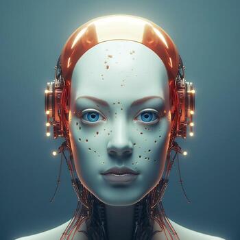 Android Face Robotic Portrait. photo