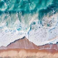 Beautiful Beach Waves Ocean Background. photo
