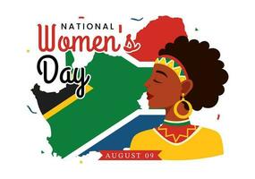 Happy Women Africa Day Celebration Vector Illustration with Ethnic Black Woman and African Flag in Flat Cartoon Hand Drawn Landing Page Templates