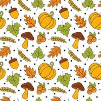 Autumn Seamless Pattern Illustration Element Panoramic of Maple Trees Fallen in Cartoon Template Hand Drawn vector