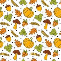 Autumn Seamless Pattern Illustration Element Panoramic of Maple Trees Fallen in Cartoon Template Hand Drawn vector