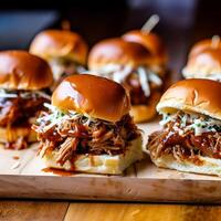 Pork Sliders with Pulled Meat. photo