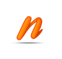 3d alphabet calligraphy style, 3d rendering png