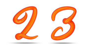 3d nombre calligraphie style, 3d le rendu png