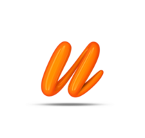 3d alphabet calligraphy style, 3d rendering png