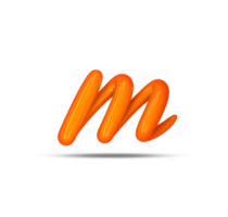 3d alphabet calligraphy style, 3d rendering png