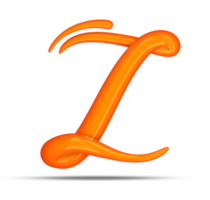 3d alphabet calligraphie style, 3d le rendu png