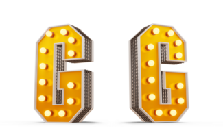 Broadway Stil Licht Birne Alphabet, 3d Rendern png