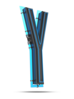 3d alphabet avec bleu néon lumière effet, 3d le rendu png