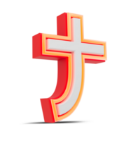 rood 3d alfabet Japan stijl met oranje neon licht, 3d weergave. png