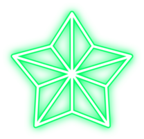 logo raggiante neon verde stella png