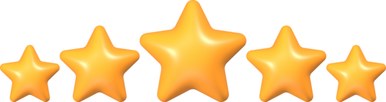 3D Five Star Icon Illustration Rating png