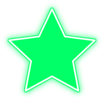 Light Glowing Neon Green Star png