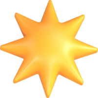 3D Eight Point Star Icon Illustration png