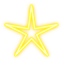 Glowing Neon Yellow Star png
