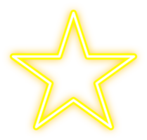 Perfecto brillante neón amarillo estrella png